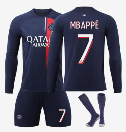 Paris Saint Germain PSG Mbappé 7 Nogometni Dresi Domači 2023 2024 – Dolgi Rokav
